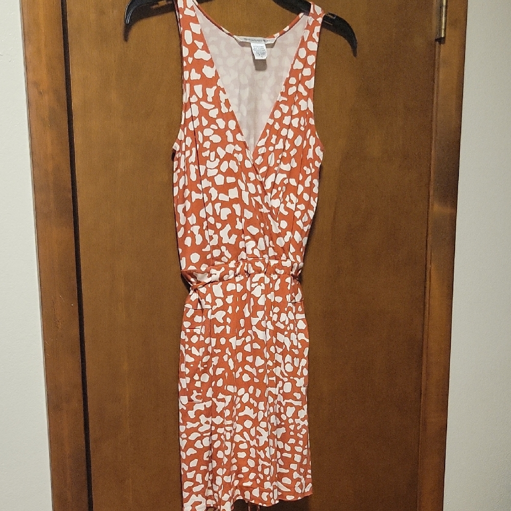 Diane Von Furstenberg Silk Sleeveless Faux Wrap Dress 6